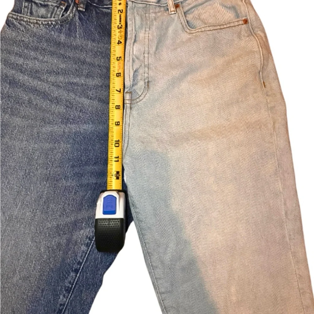PacSun High Rise Blue and light wash Jeans Unique Two-Tone Design - Picture 3 of 4